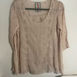 Embroidered blush Women's Top